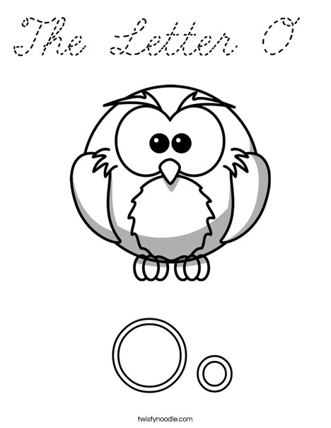Letter O for Owl Coloring Page