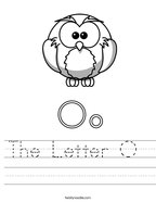 The Letter O  Handwriting Sheet