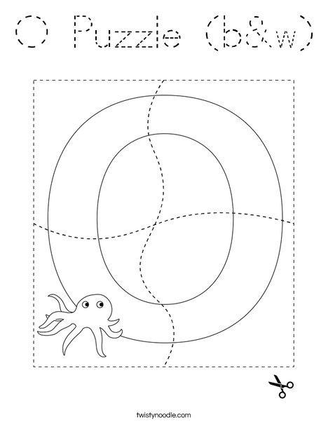 O Puzzle (b&w) Coloring Page