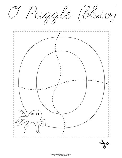 O Puzzle (b&w) Coloring Page