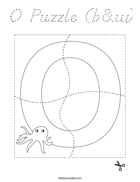 O Puzzle (b&w) Coloring Page