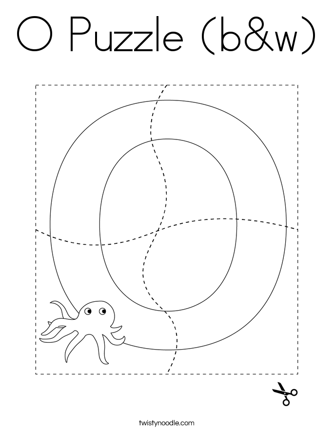 O Puzzle (b&w) Coloring Page