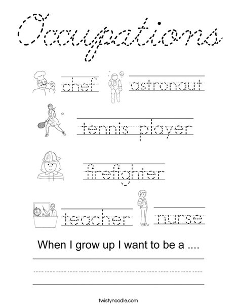 Occupations Coloring Page