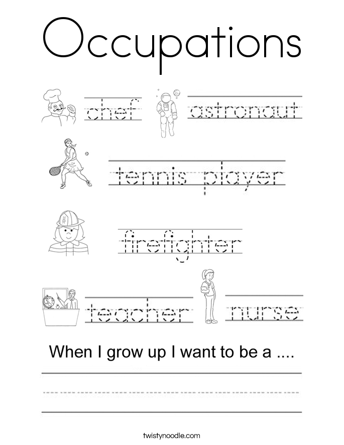Occupations Coloring Page
