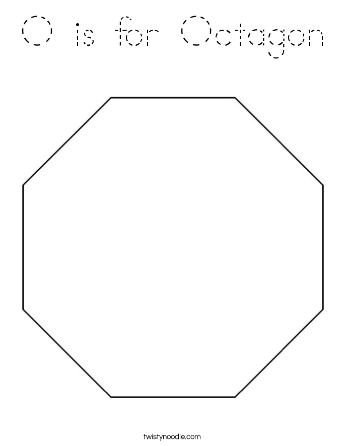 O is for Octagon Coloring Page