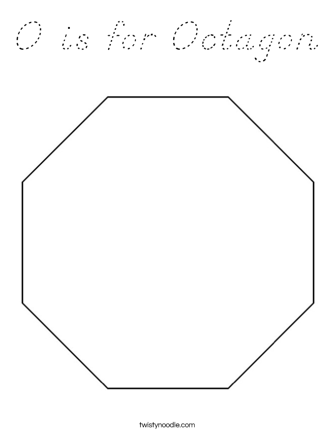 O is for Octagon Coloring Page