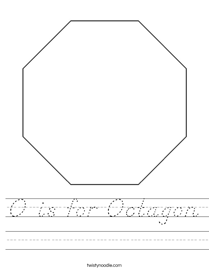 O is for Octagon Worksheet