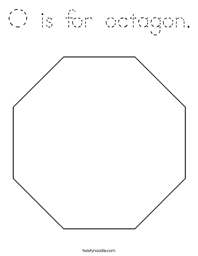 O is for octagon. Coloring Page