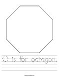 O is for octagon. Worksheet