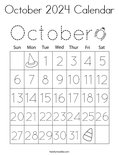 October 2024 Calendar Coloring Page