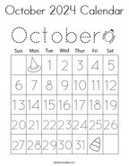 October 2024 Calendar Coloring Page