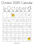 October 2025 Calendar Coloring Page