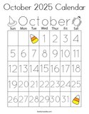October 2025 Calendar Coloring Page