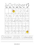 October 2025 Calendar Worksheet