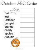 October ABC Order Coloring Page