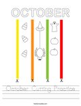 October Cutting Practice Worksheet