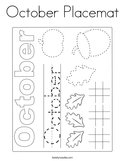 October Placemat Coloring Page
