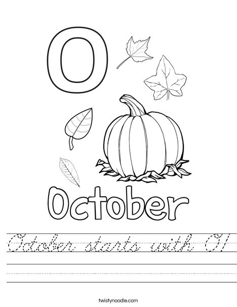 October starts with O! Worksheet