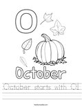 October starts with O! Worksheet