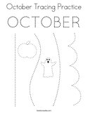 October Tracing Practice Coloring Page