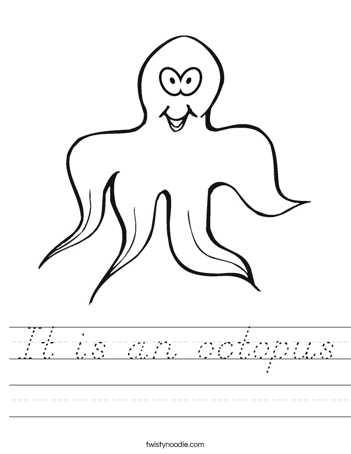 it is an octopus worksheet dnealian twisty noodle