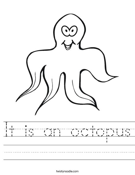 Smiling Octopus Worksheet