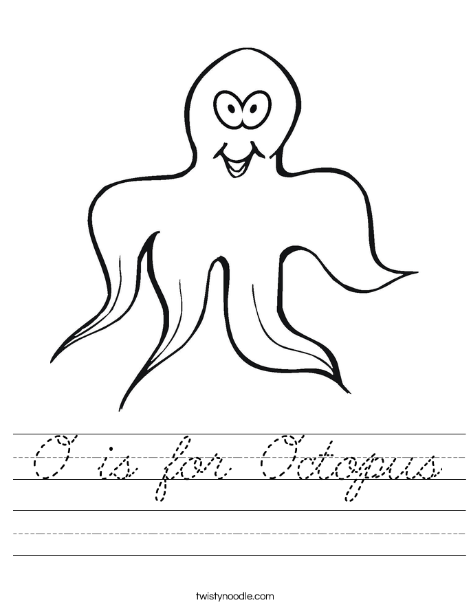 O is for Octopus Worksheet