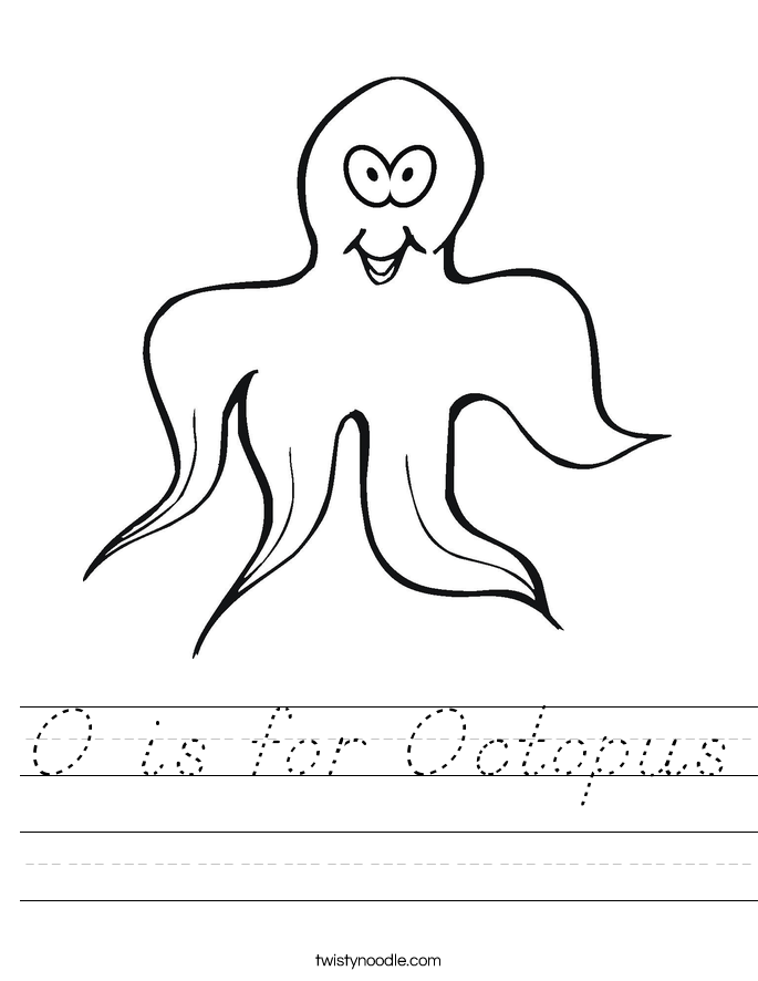 O is for Octopus Worksheet