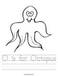 O is for Octopus Worksheet