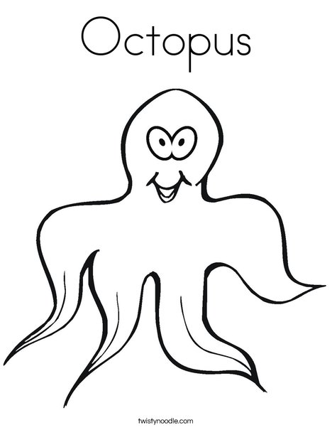 Smiling Octopus Coloring Page