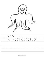 Octopus Handwriting Sheet
