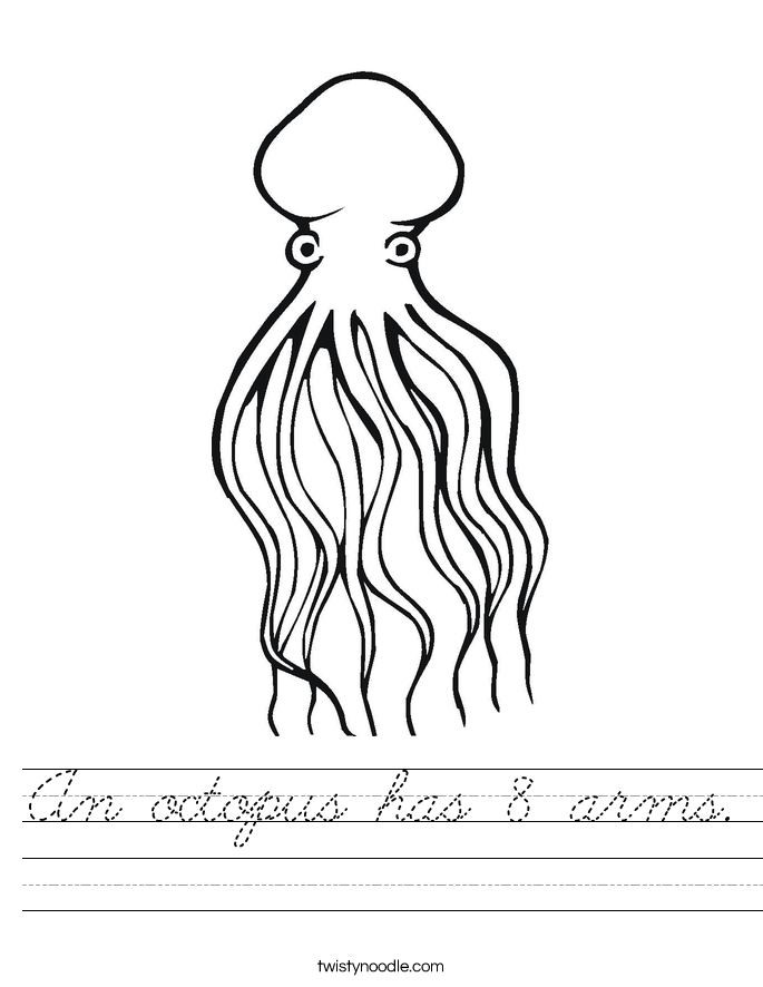 An octopus has 8 arms. Worksheet