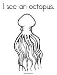 I see an octopus. Coloring Page