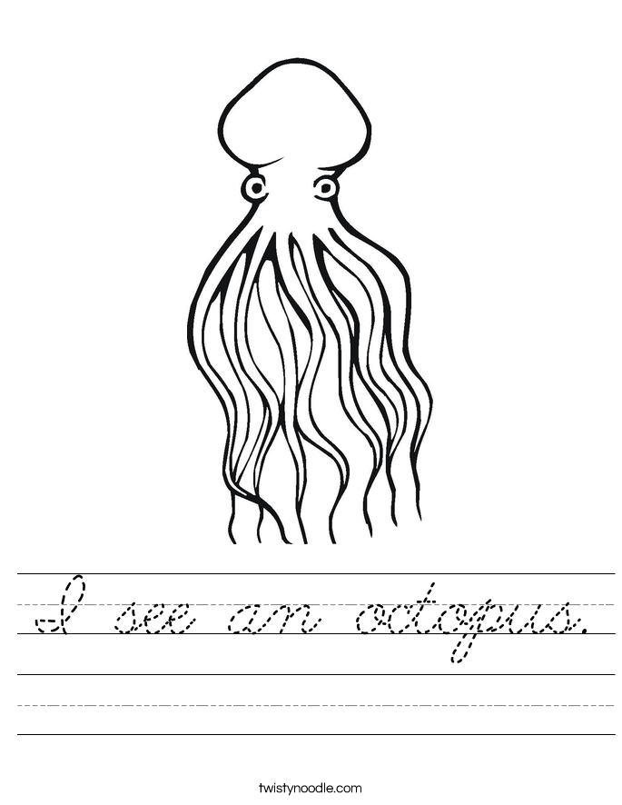 I see an octopus. Worksheet