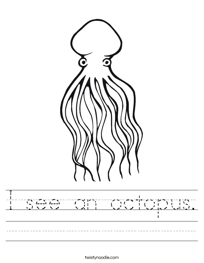 I see an octopus. Worksheet