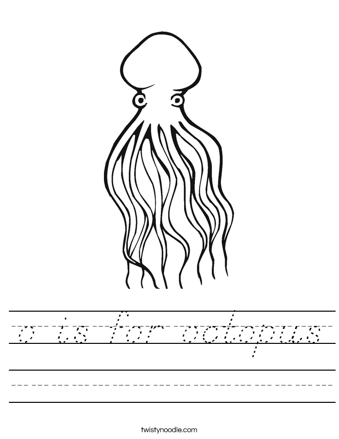 o is for octopus Worksheet
