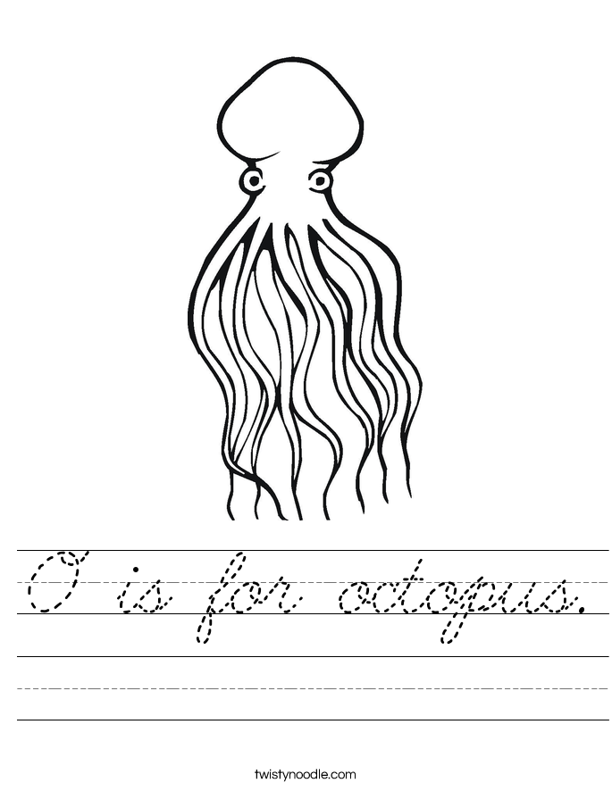 O is for octopus. Worksheet