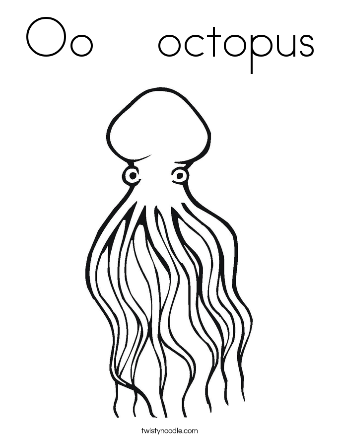 Oo    octopus Coloring Page