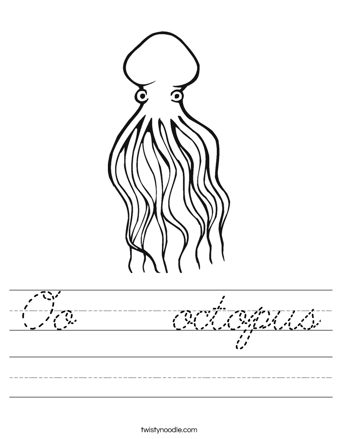 Oo    octopus Worksheet