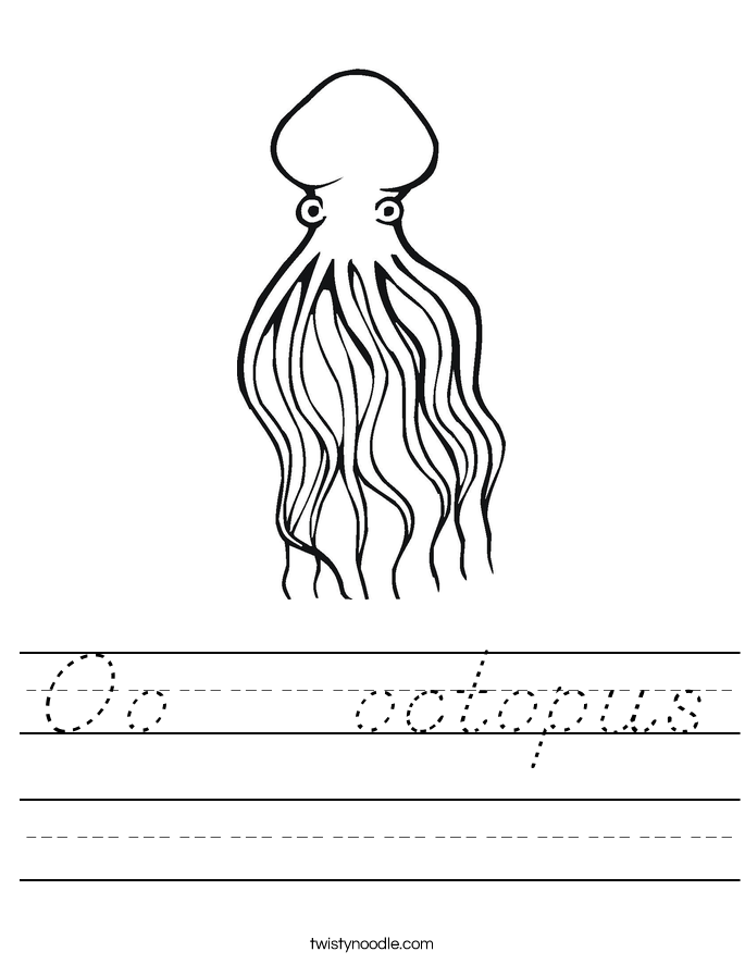 Oo    octopus Worksheet