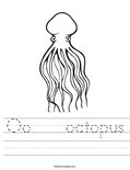 Oo    octopus Worksheet