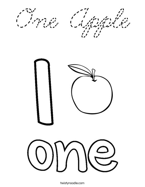 One Apple Coloring Page