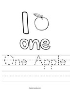 One Apple Handwriting Sheet