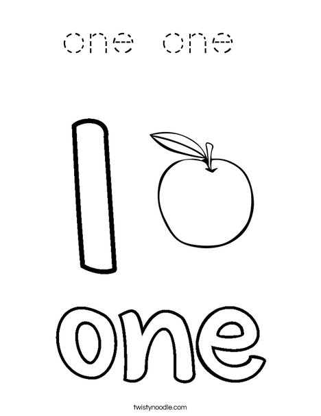 One Apple Coloring Page
