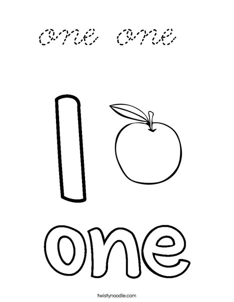 One Apple Coloring Page
