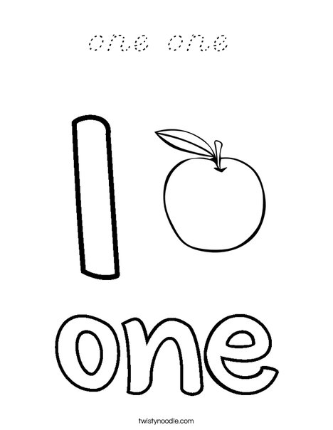 One Apple Coloring Page