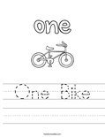 One Bike Worksheet