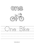 One Bike Handwriting Sheet