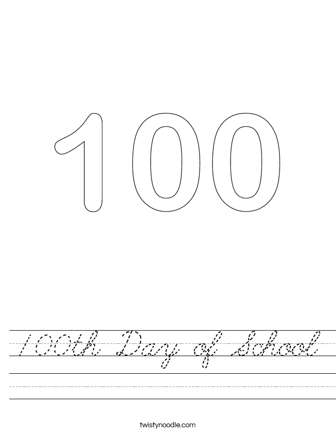100th Day of School Worksheet