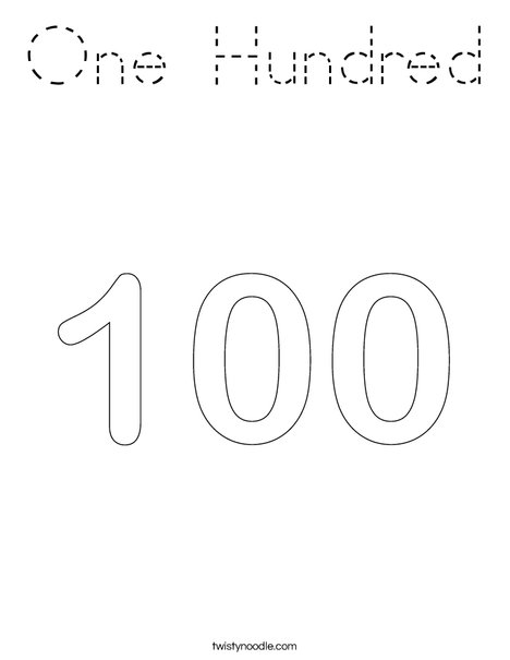 One Hundred Coloring Page